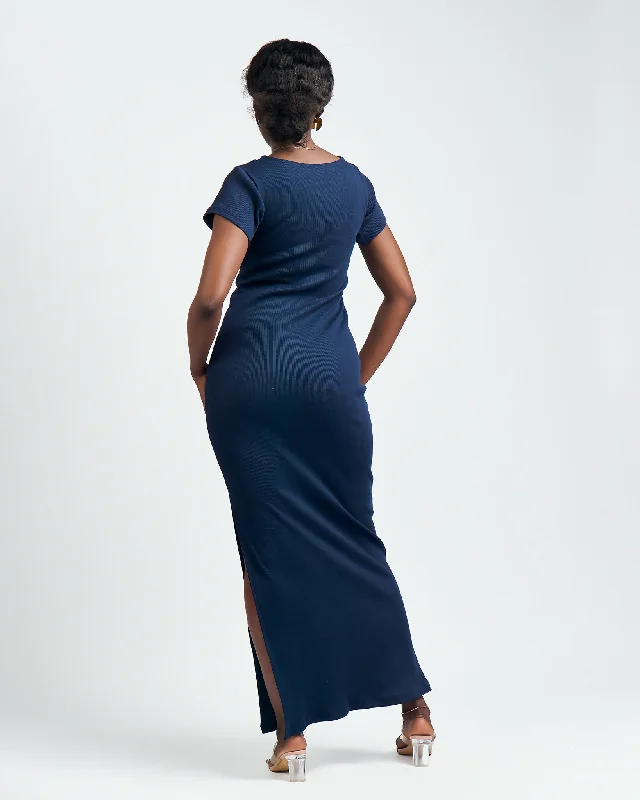 Zia Africa "" Sweet Pea"" Maxi Bodycon - Dress Navy