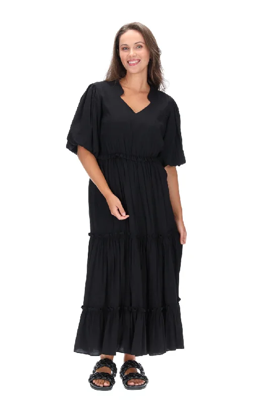 Amelia Cotton Maxi Dress Black