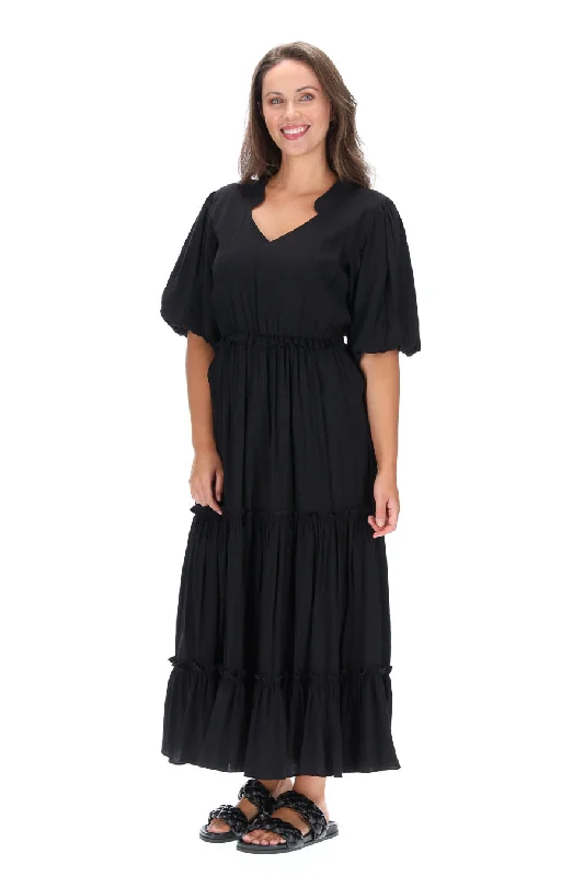 Amelia Cotton Maxi Dress Black