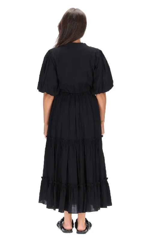 Amelia Cotton Maxi Dress Black