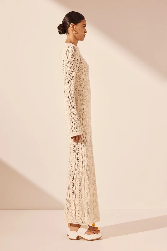 ARLO LONG SLEEVE MAXI DRESS - IVORY