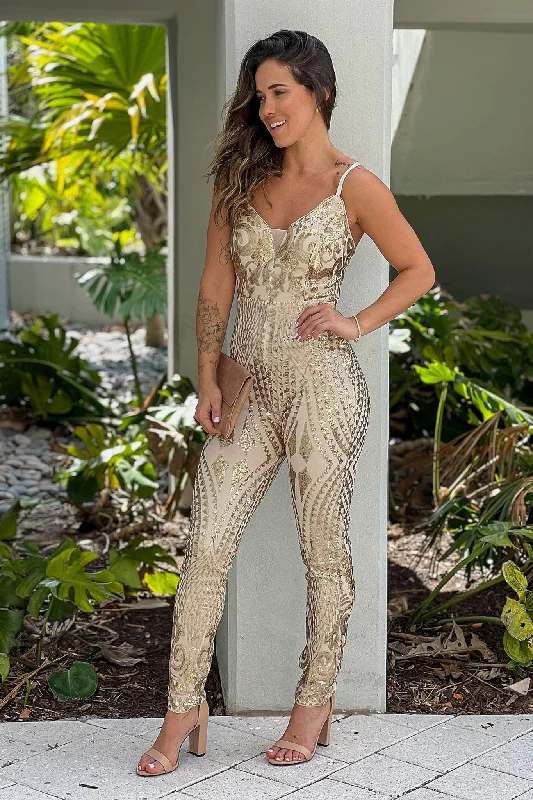 Gold Sequined Jumpsuit