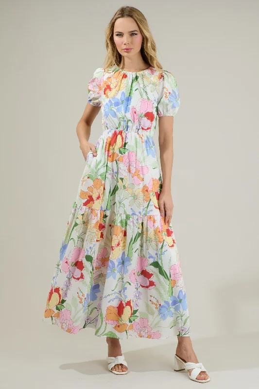 Juliet Floral Garden Becca Tiered Maxi Dress