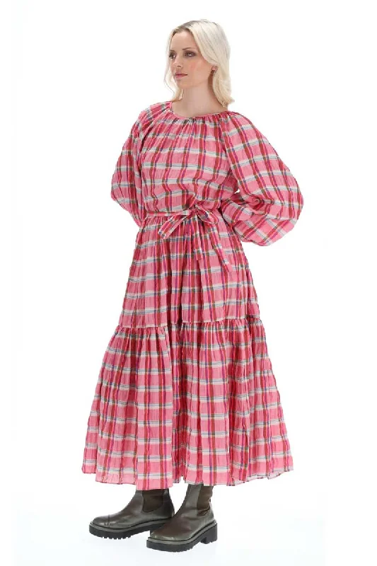 Leia Maxi Dress Rose Check