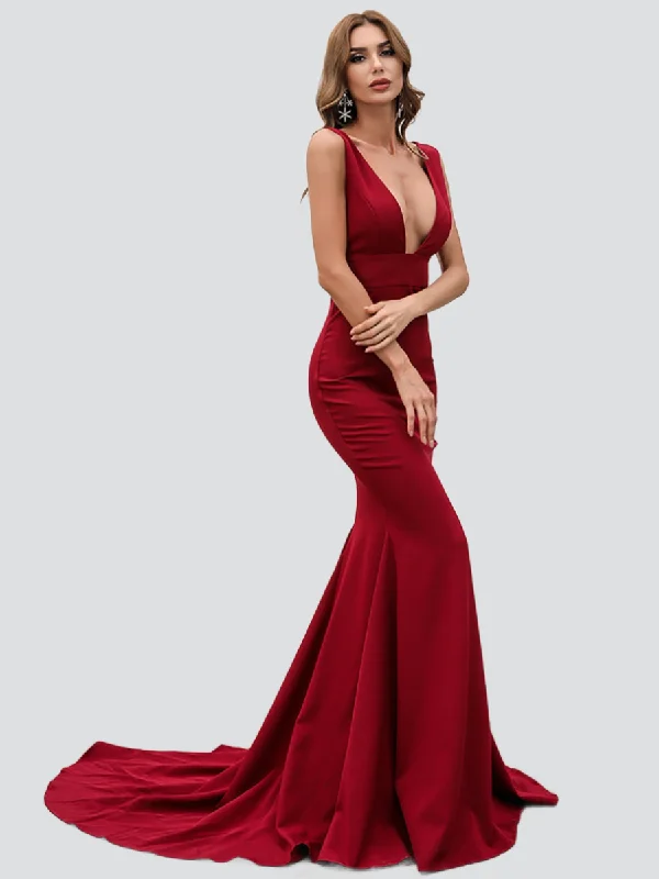 Deep V-neck Mermaid Prom Dress M0763