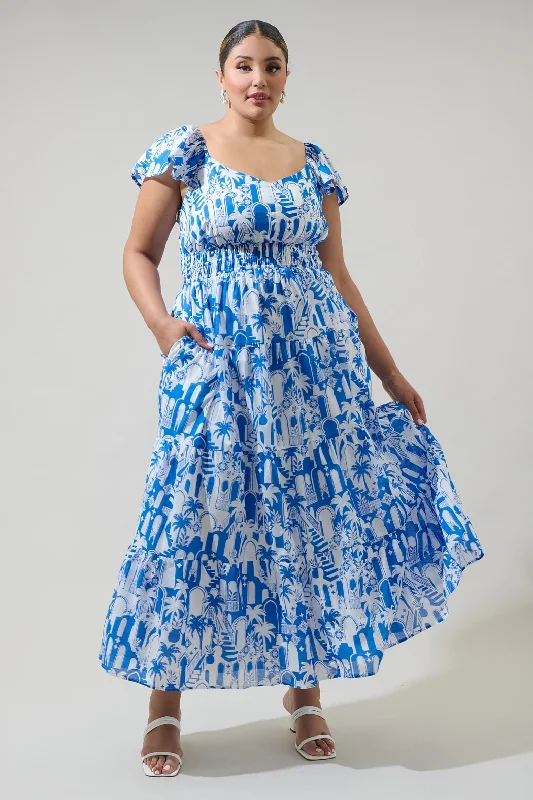 Nala Tiered Smocked Maxi Dress Curve