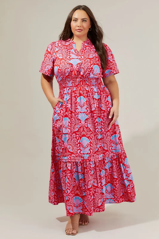 Radiant Floral Belraj Poplin Maxi Dress Curve