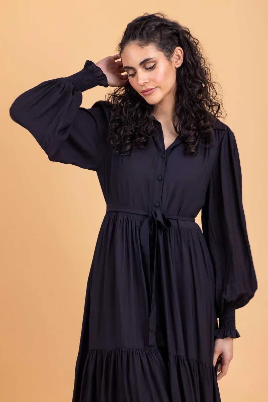 Raina Shirt Dress Black