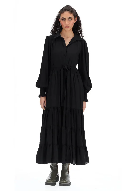 Raina Shirt Dress Black