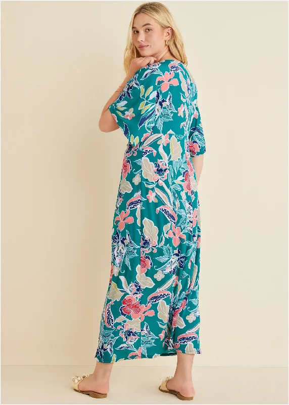 Twist Front Maxi Dress - Paradise Floral