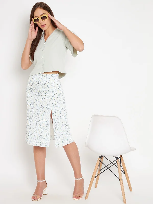 Camla Women White Floral Skirt