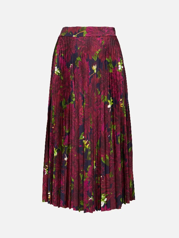 Pleated Dahlia Jersey Skirt