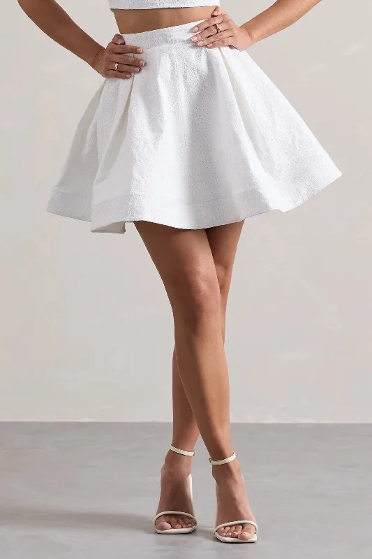 Jardanne | White Lace Skater Mini Skirt