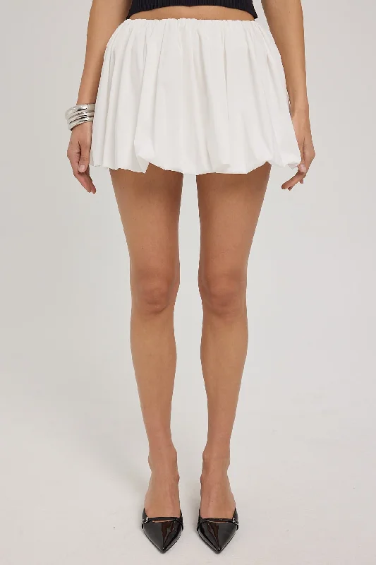 Luck & Trouble Bliss Bubble Hem Mini Skirt Off White