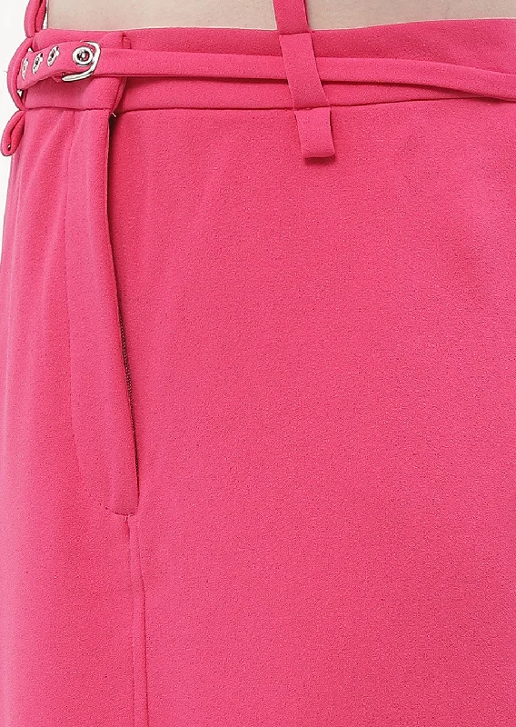 Madame Belted Waisted Hot Pink Pencil Skirt