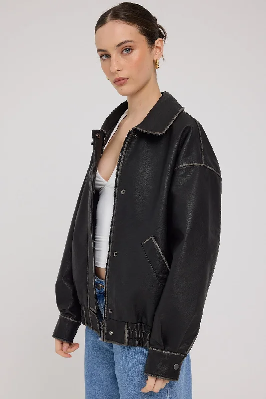 Perfect Stranger Washed Maxx Bomber Black