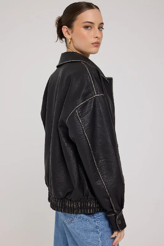 Perfect Stranger Washed Maxx Bomber Black