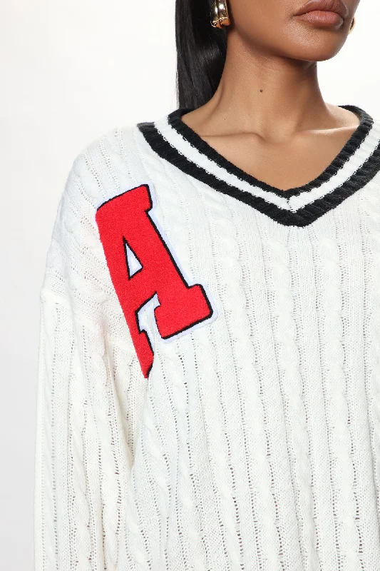 A Team Sweater Mini Dress - White