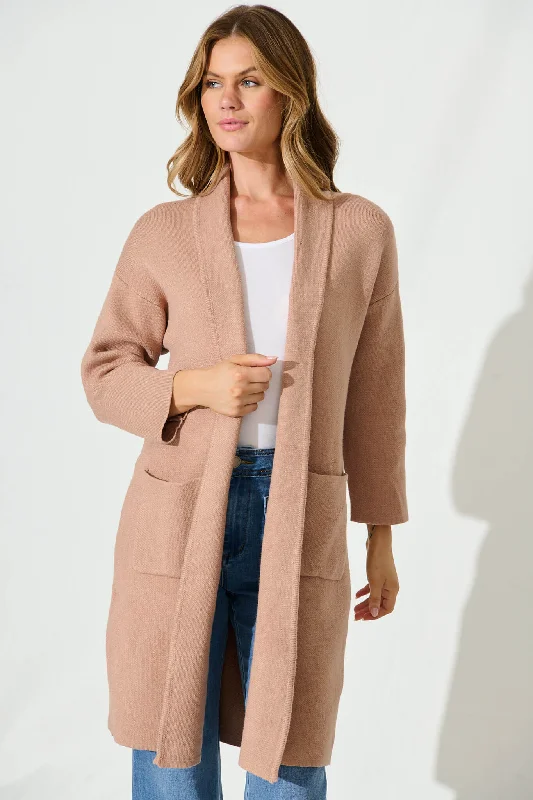 Becca Knit Cardigan In Beige