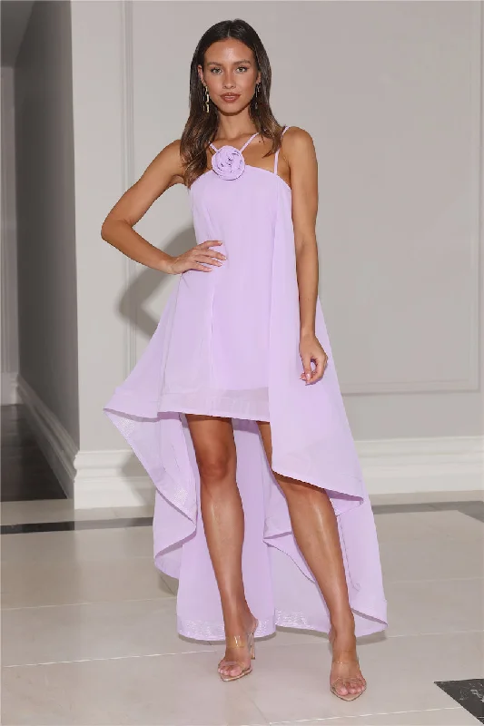 Fancy Statement Midi Dress Lilac