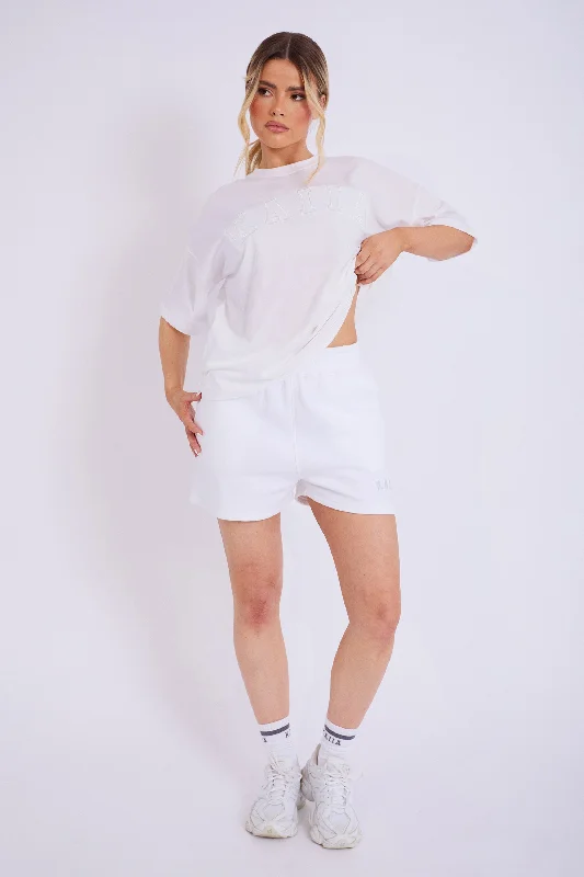 Kaiia Logo Sweat Shorts Off White