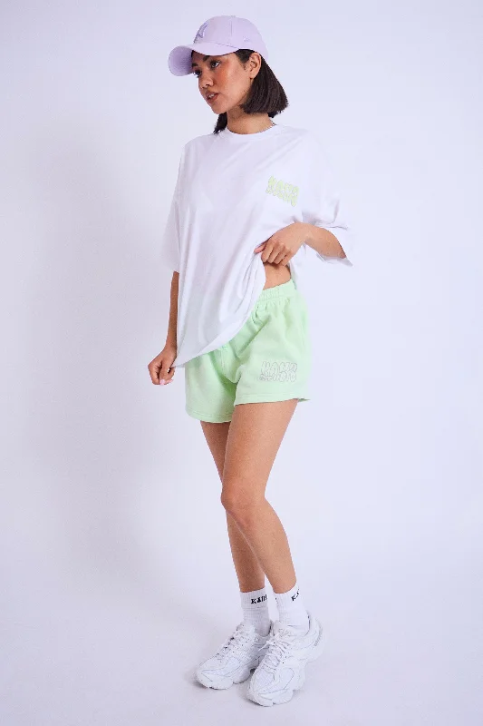 Kaiia Studio Bubble Logo Oversized T-shirt White & Lime