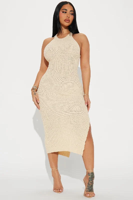 Lexi Sweater Maxi Dress - Beige