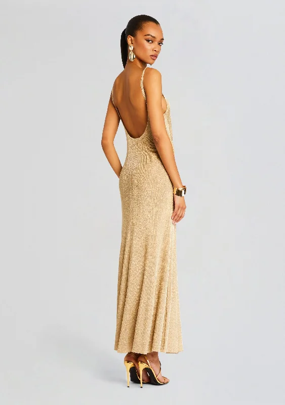 Mabeline Metallic Knit Gown