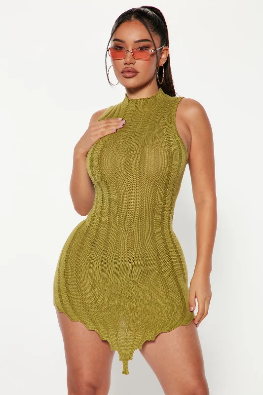 Marci Knit Mini Dress - Olive