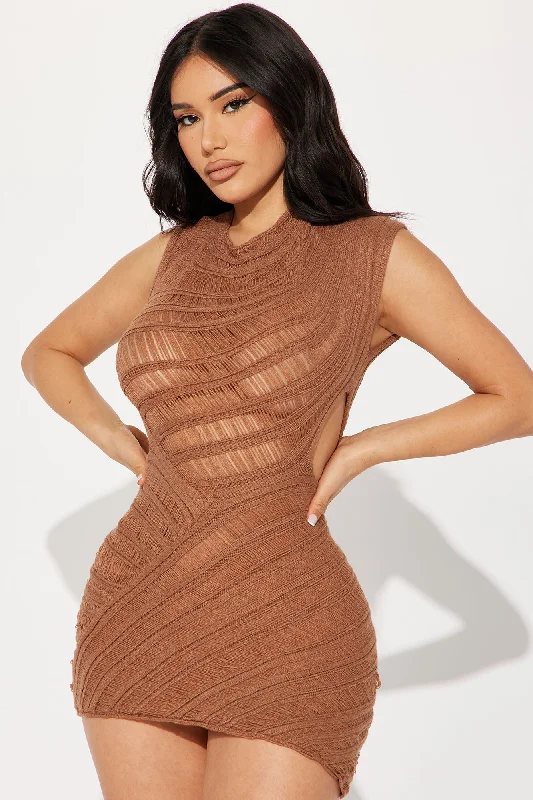 Mystical Sweetie Mini Dress - Taupe