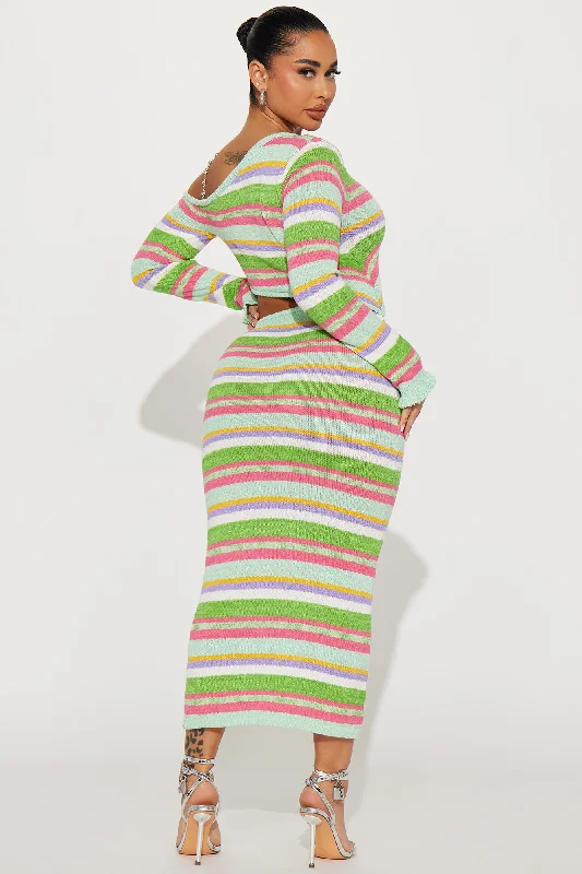 Never Cold Sweater Maxi Dress - Multi Color