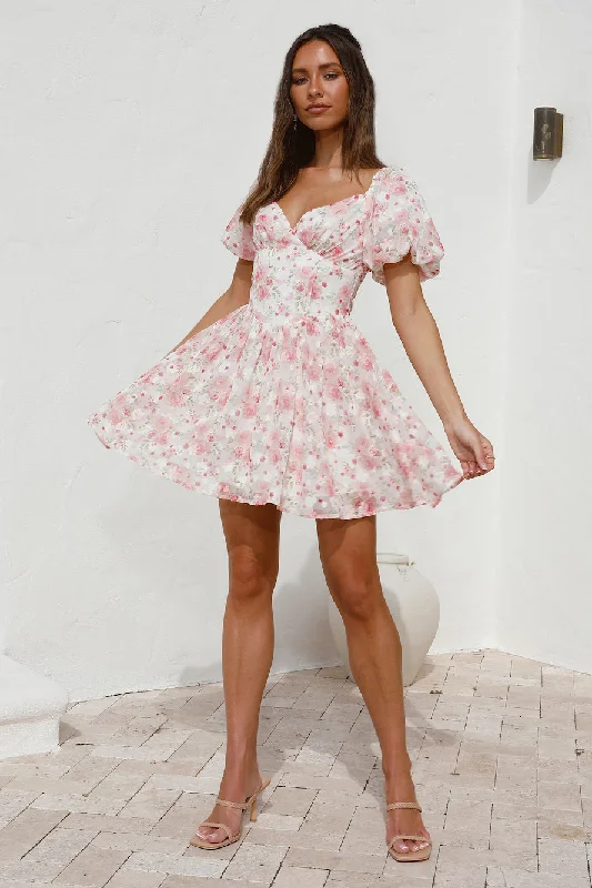 Rose Tinted Glasses Mini Dress Pink