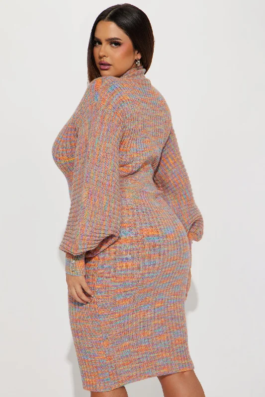 Serena Sweater Midi Dress - Multi Color