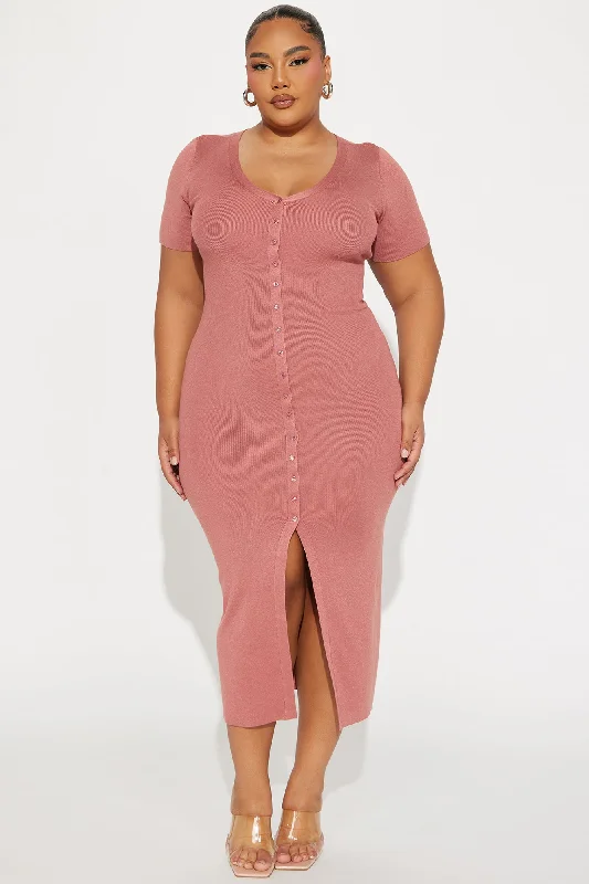 Shyla Sweater Maxi Dress - Mauve