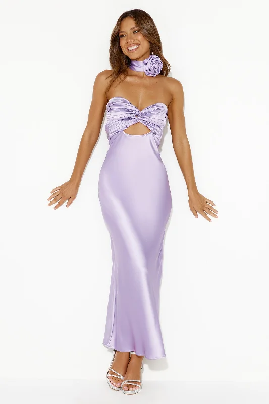 Trend Lover Satin Maxi Dress Lilac