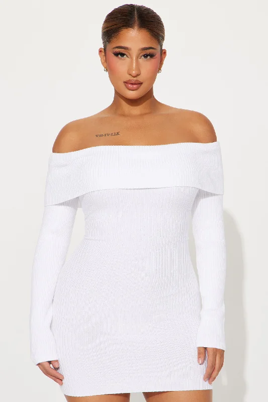 Violet Sweater Mini Dress - Off White