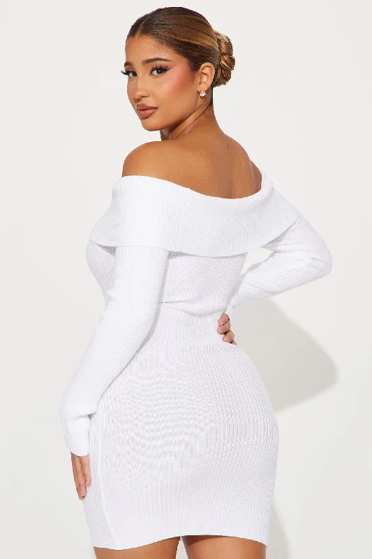 Violet Sweater Mini Dress - Off White