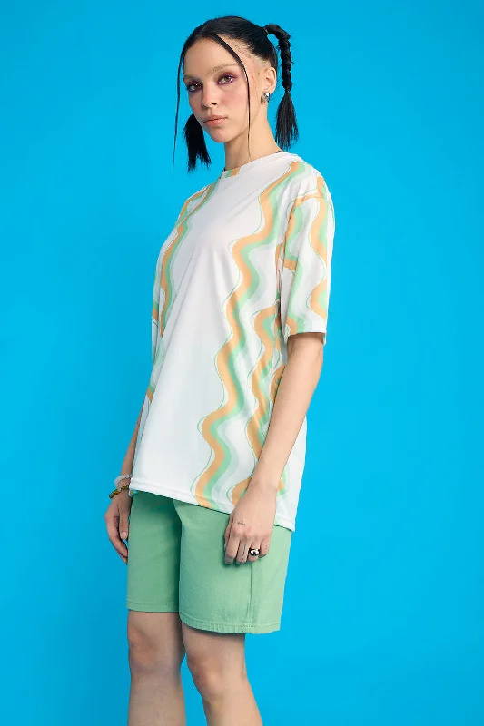 Printed Women's T-Shirt- Waves