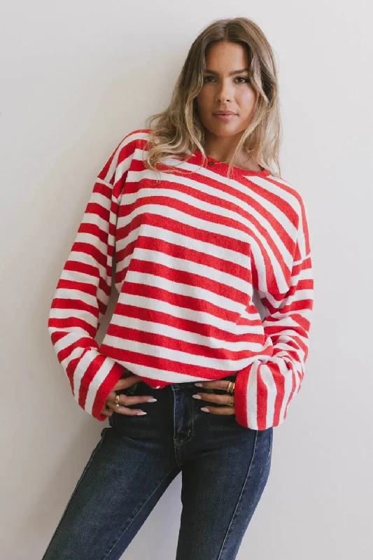 Destinia Striped Top in Red