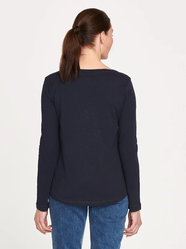 Fairtrade Organic Cotton Long Sleeve Jersey Top - Navy