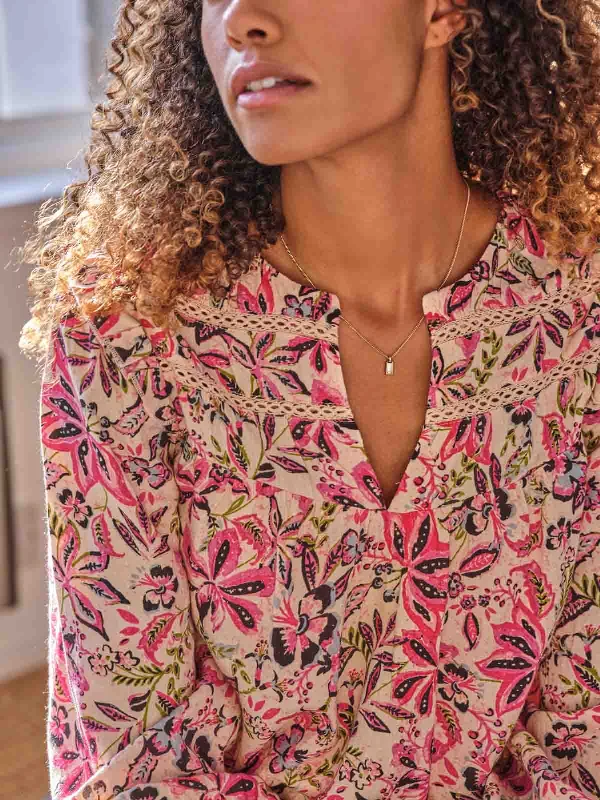 Faye Lenzing™ Ecovero™ Dobby Blouse  - Faded Rose Pink