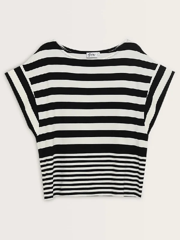 Gia Black & White Striped T-Shirt