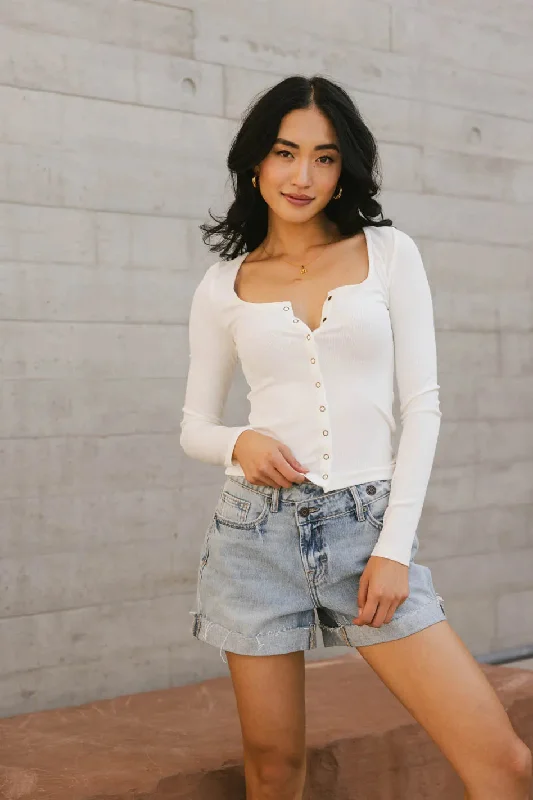 Maylinn Ribbed Top in Ivory