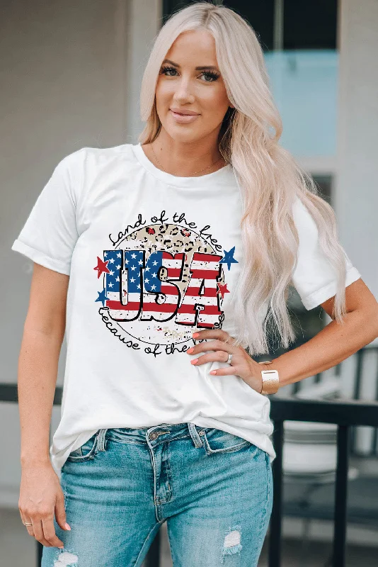 USA Graphic Round Neck Tee