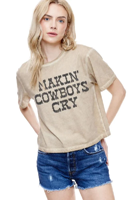 Zutter Makin Cowboys Cry Crop Tee