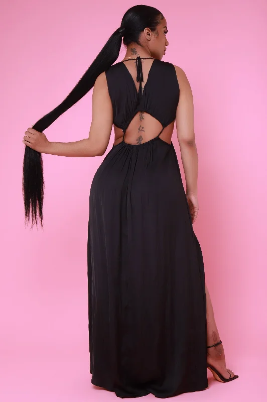 Heart Of Gold Cut Out Maxi Dress - Black