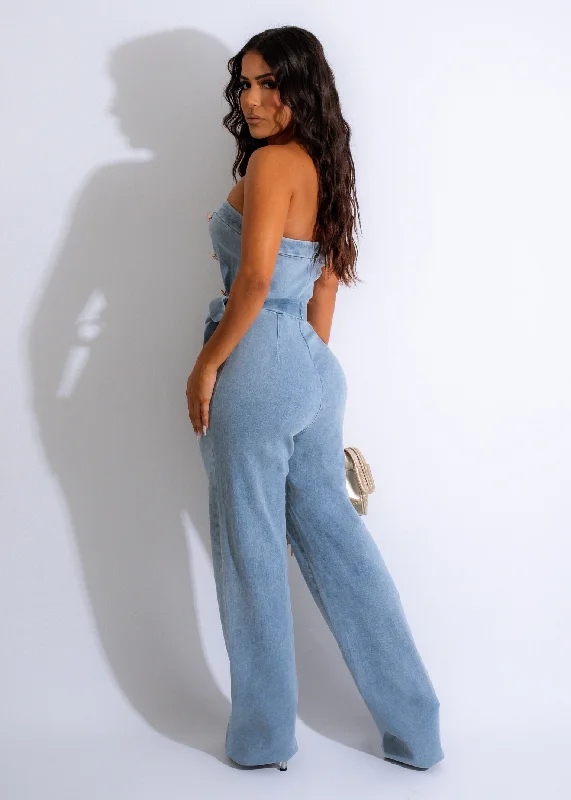 Take Me On Jumpsuit Light Denim