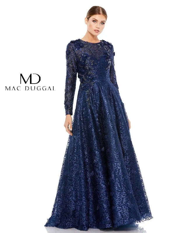 Buy One, Get One Free!Mac Duggal Embroidered Long Sleeve A Line Ball Gown Sale