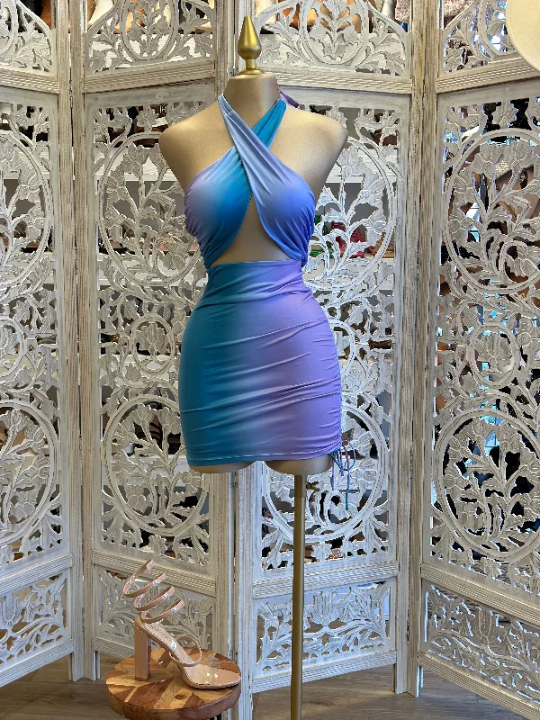 The Sale You’ve Been Waiting For!Ombré Cross Front Mini Dress