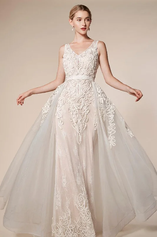 Best Price of the Season!Cinderella Divine CD5143 Sleeveless Long Fitted Wedding Gown
